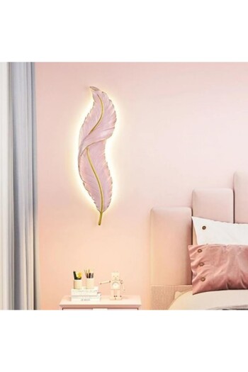 Kardett Decorative LED Wall Lamp 90cm Pink – Nordic Design Wall Light, Wedge Shape