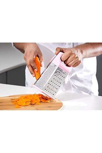 Generic Delcasa 6-Sided Box Cheese Grater Stainless Steel Hand Held, White, Dc1171