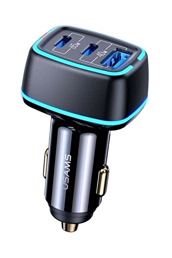 Usams 105W 3 Ports Fast Car Charger Adapter 65W USB-C PD QC4.0 20W QC3.0