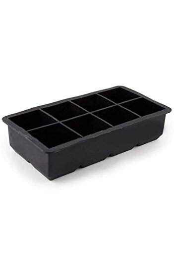 Generic Other EM 8 Big Giant Jumbo Large Silicone Ice Cube Square Tray Mould - Black