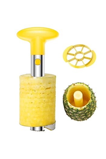 Generic SameTech Easy Kitchen Tool Stainless Steel Fruit Pineapple Peeler Corer Slicer Cutter