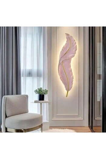 Kardett Decorative LED Wall Lamp 90cm Pink – Nordic Design Wall Light, Wedge Shape