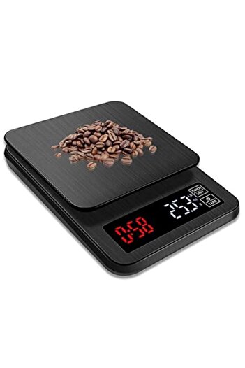Generic SKEIDO 5kg*0.1g LCD Electronic Coffee Scale 5000g/0.1g Black Big Digital Kitchen Baking Scales USB