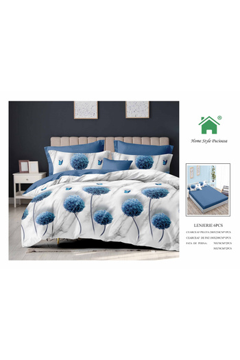 FIONNA.RO Fine Bed Linen With Elastic - Blue Dandelions