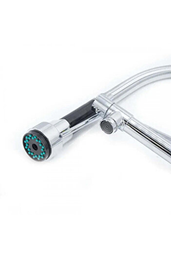 KORMAN TECHNIK Kitchen Faucet with Pull-out Spray, Stainless Steel and Chrome Brass, YD/301