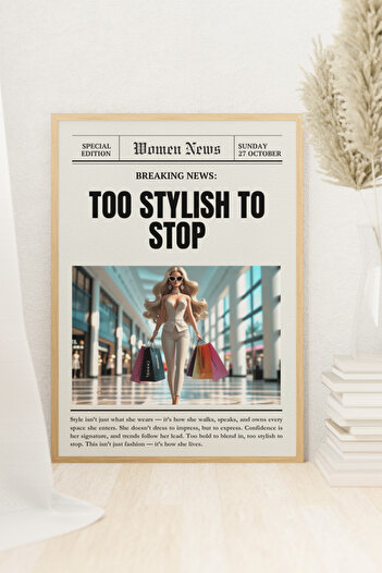 Funzee Women News – Breaking News Poster Series |   Strong Woman Themed Newspaper Design - Frameless