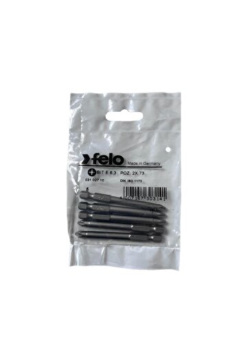 FELO Set of 5 Felo bits, series Industrial profile Pozidrive, E6.3, PZ2, 73mm