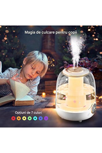 OEM Ultrasonic Humidifier with 3L Tank, 7-Color Ambient Light, 3 Intensity Levels