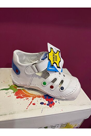 Bebek Sanbe 305 N 6115 Leather First Step Shoes White