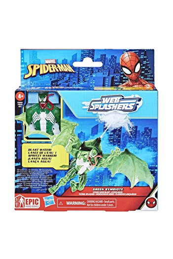 SPIDERMAN HASBSPIDERMAN VEHICLE AND FIGURE SET GREEN SYMBIOTE 10CM