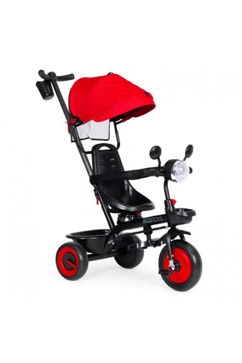 Ecotoys Τρίκυκλο 3 σε 1 για παιδιά με περιστρεφόμενο κάθισμα 360°, ρόδες από αφρό EVA WQL-066-51 - Κόκκινο