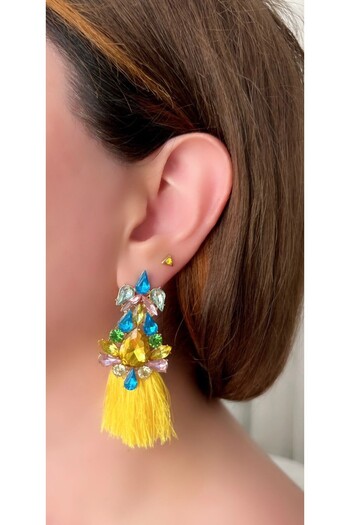Store Diva Charm Yellow Tassel Earrings