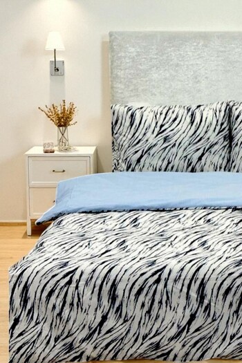Faiend Cotton Double Duvet Cover Set with Fade-Resistant Anti-Fluffy Fitted Sheets
