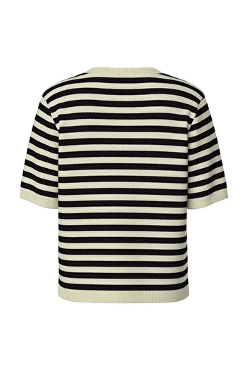 PIECES Pcorina Ss Stripe Knit Cardi Pwp Bc