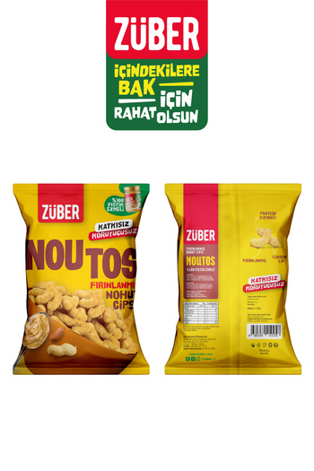 Züber Noutos Nohut Cipsi %100 Yer Fıstığı Ezmeli 55gr X 5 Adet