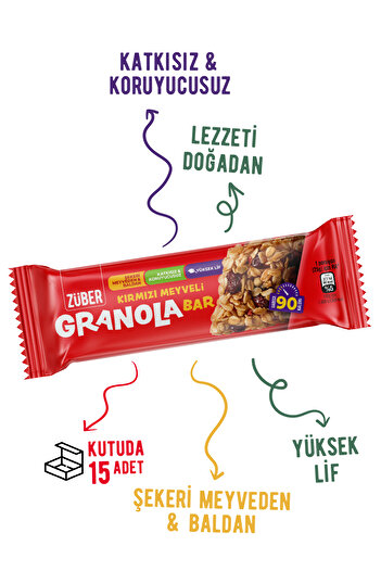 Züber Red Fruit Granola Bar - 25g x 15 Pieces