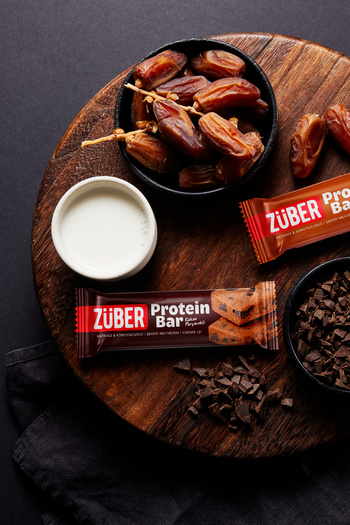 Züber Kakao Parçacıklı Protein Barı - 12 Adet x 35Gr