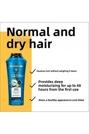 Gliss Aqua Revive Moisturizing Shampoo Normal and Dry Hair 400 ml