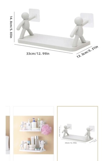 NEWSTORE HOME Human Motif Cute Bathroom - Spice Rack for Kitchen and Office, Self Adhesive Stickman Rack