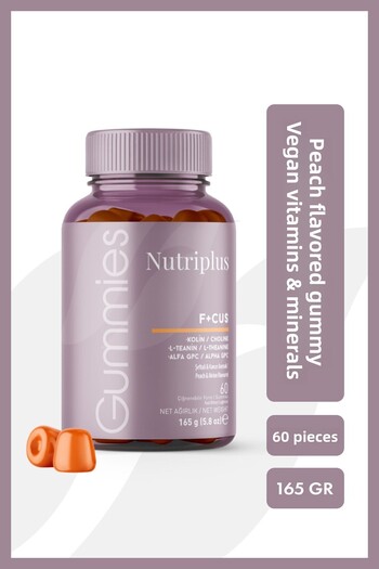 Farmasi Nutriplus Focus Gummy Peach Flavored 60 Pcs- 3 Pieces