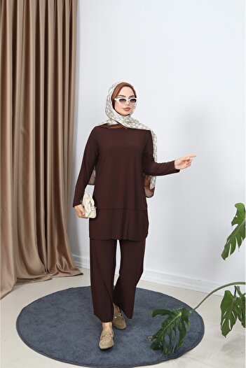 NİSUM MODA Tunic Pleated Trousers Suit