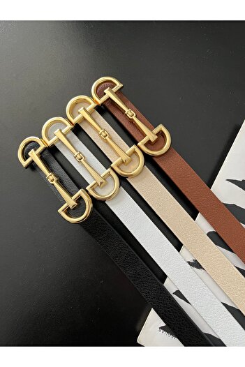 Damla 4-Pack Deal Product Long Buckle Thin Belt for Women, Coat Belt, Shirt Belt, Dress Belt