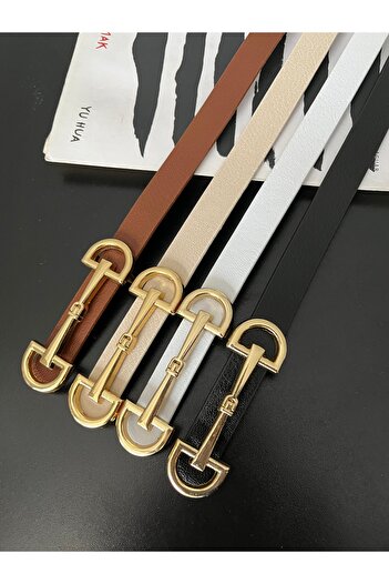 Damla 4-Pack Deal Product Long Buckle Thin Belt for Women, Coat Belt, Shirt Belt, Dress Belt