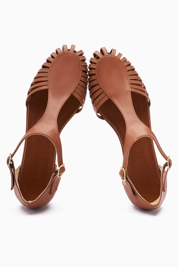 Limoya Jonna Tan Women's Sandals with Closed Front Buckle