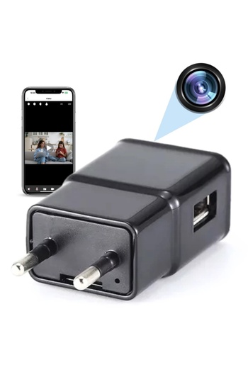 iUni Φορτιστής USB μίνι κάμερας IP1000, Wi-Fi, Full HD, Υποστήριξη κάρτας MicroSD, Ζωντανή προβολή σε τηλέφωνο