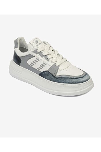 Greyder Kadın Mavi Beyaz Hakiki Deri Sneaker Ayakkabı 4Y2SA33220