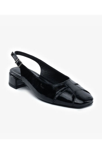 Greyder Women's Black Crinkled Patent Leather Genuine Leather Ballerinas 5Y2Ta59272