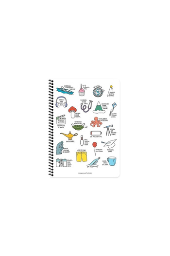 Hisli Şeyler A4 Sharp Checked Spiral Notebook Handleable - 80yp with Sticker