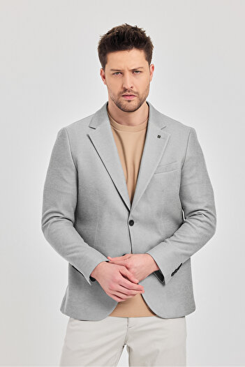 Frappoli Antony Чоловічий темно-синій-сірий поліестер Slim Fit весняно-літній спортивний блейзер
