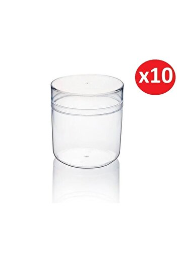 Kristalp Magnolya Kristal Kap Tatlı Kabı Kasesi 300 cc Kullan At Plastik Mika 10 Adet Kap + 10 Adet Kapak.