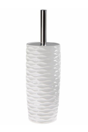 Pinkev Ceramic Toilet Seat Toilet Brush - White