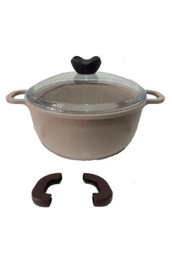ThermoAD Granite Deep Pot 28 cm Mink Brovni with Disassembled Handle