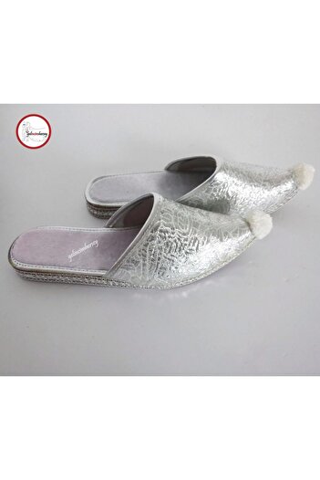 Gelincimherşey Silver Color Tip Pompom Sandal For Bindalli Or Local Costume