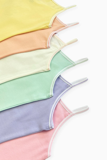 Berrak Girl's Colorful Undershirt 6 Pack with Thin Straps