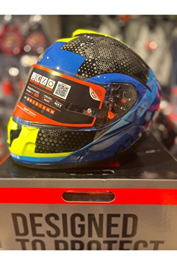 MT Kask Atom Sv Adventure A7 Mavi Çene Açılır Kask Güneş Vizörlü