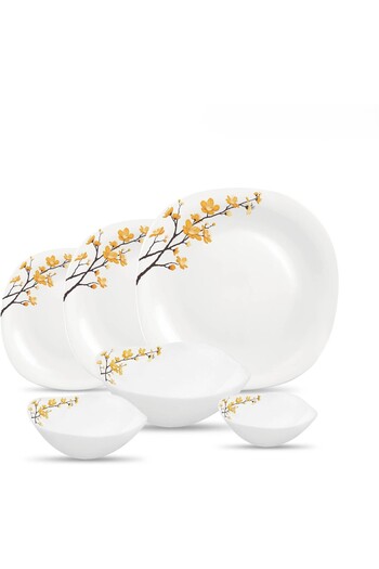 La Opala Quadra Dinner Set - 26 Pcs, Summertide White: A Symphony of Elegance and Simplicity