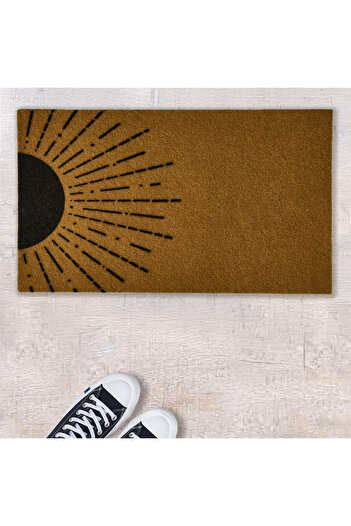 Perla Güneş Halfsun Door Mat - Beige / Black - 35X60 cm
