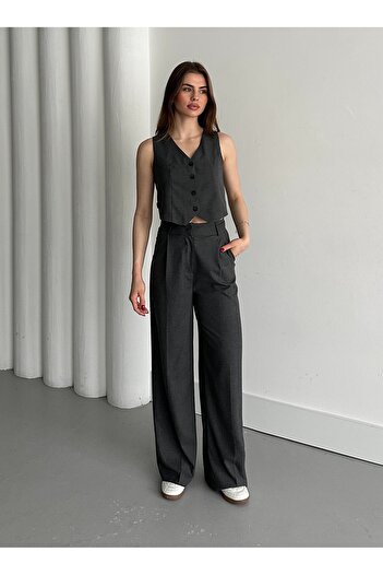 My Blog Anthracite Lynda Vest Trousers Set - 8479