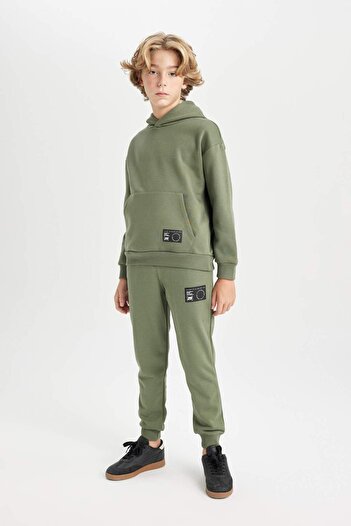 DeFacto Boys' School Jogger Sweatpants - Labeled, Rubber Waist, Pockets D1650A824Au
