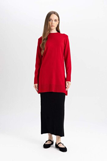 DeFacto Regular Fit Beli Lastikli Basic Düz Siyah Triko Maxi Etek D2526AX24WN