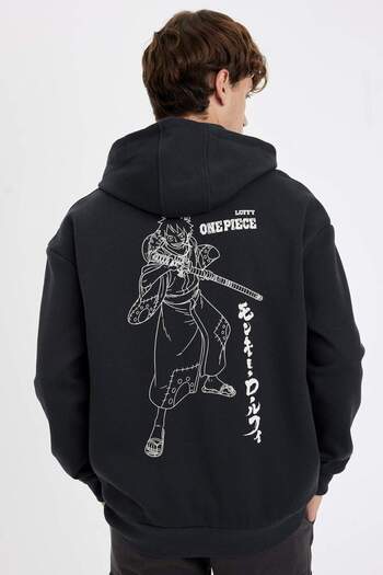 DeFacto Φούτερ One Piece Box Fit με κουκούλα πίσω με στάμπα C6528ax24au