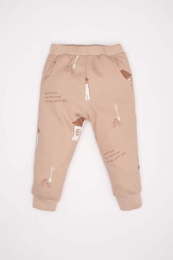 DeFacto Baby Boy 2-Piece Set Patterned Sweatshirt Elastic Waist Sweatpants D4692A524Au