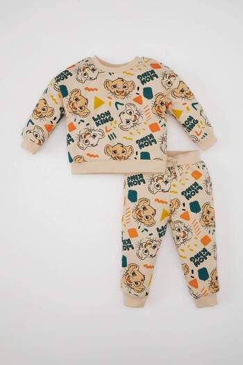 DeFacto Baby Boy 2-Piece Set Disney Lion King Sweatshirt Elastic Waist Sweatpants D1891A524Au