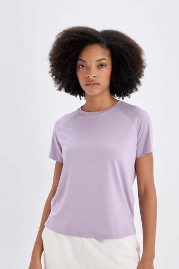 DeFacto DeFactoFit - Crew Neck Modal Short Sleeve Sports T-Shirt D1280AX24HS