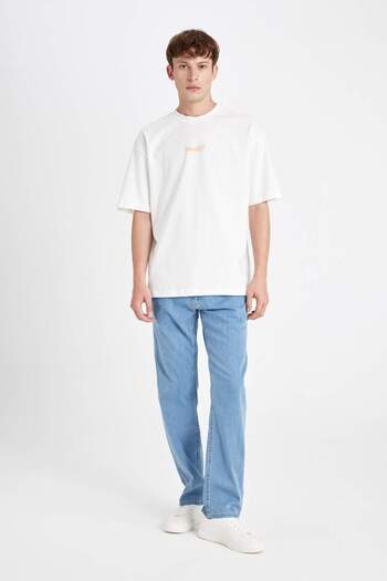 DeFacto 100 % Baumwolle Dragon Ball Oversize Wide Fit Rundhals-Kurzarm-T-Shirt C6527AX24AU