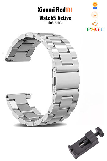 PSGT Xiaomi Redmi Watch 5 Active Ve Huawei Watch Gt3 Pro Titanyum 46mm Uyumlu Bakla Metal Kordon Kayış